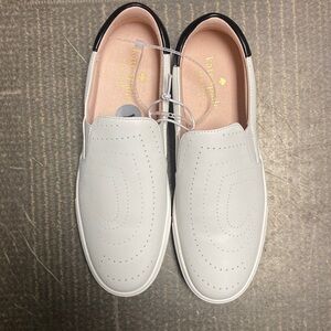 New Kate Spade White Slip-On Sneakers